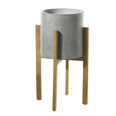 Vase de plancher en pierre gris intérieur/extérieur Tallassee
