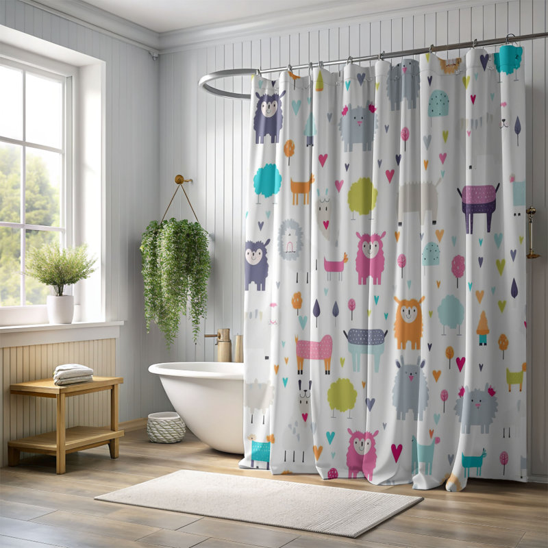 Lovely Corner - Rideau de douche haut de gamme, H 74 po x l 71 po