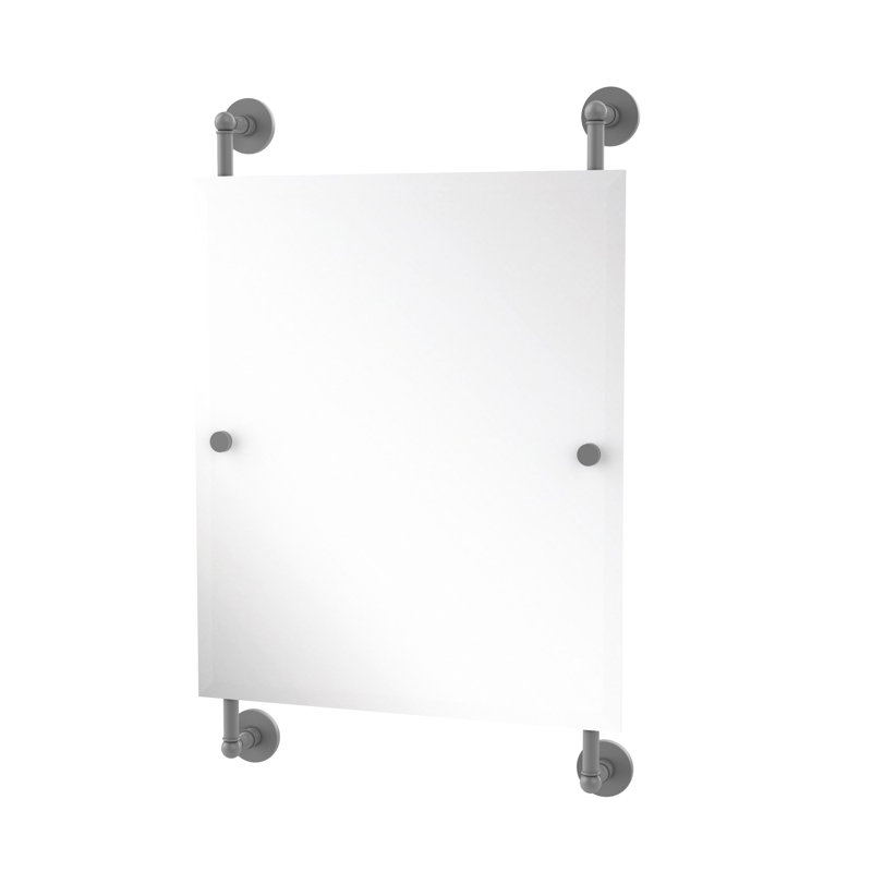 Miroir murale de paysage Dalston, H 32,7 po x l 21 po, Gris mat