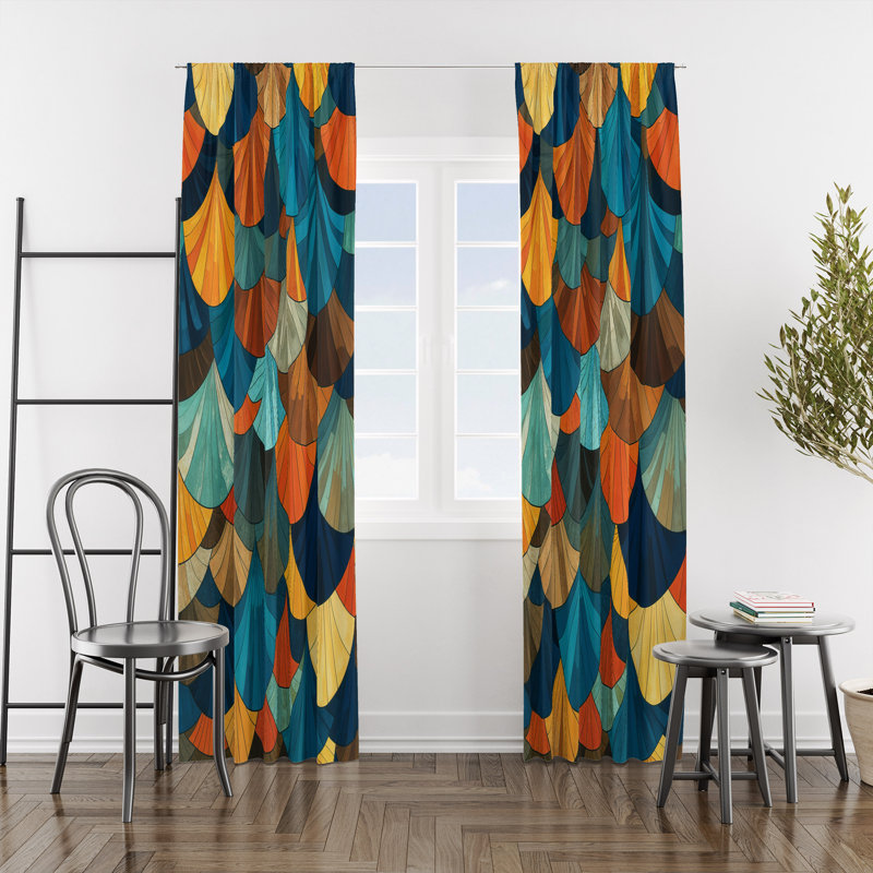 Colorful Maximalist Lined Window Curtains