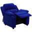 Deluxe Padded Contemporary Kids Recliner with Storage Arms-575610410