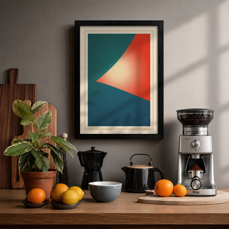 Light Geometric - Framed Print, A4 - 29.7 x 21.0 cm, Black