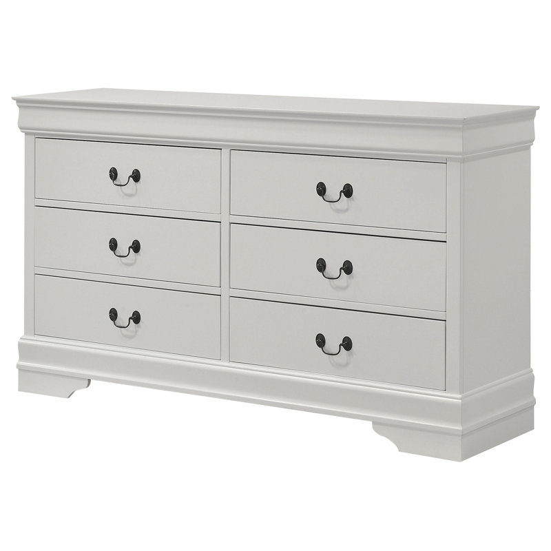 Commode 6 tiroirs Frances, Blanc