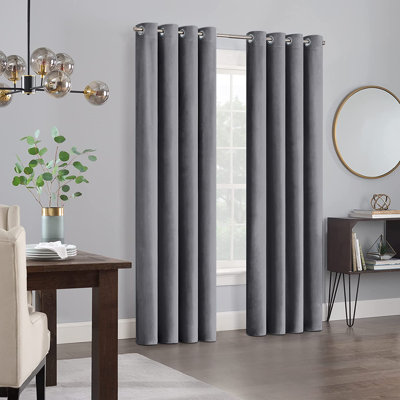 Panola Crushed Velvet Eyelet Sheer Curtains