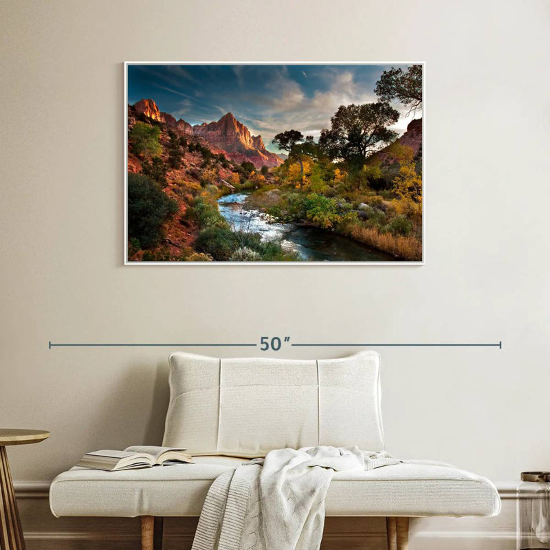 Paysage de Sion, Cadre flottant blanc, 40 po x 27 po
