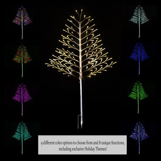 Arbre à piquets à DEL 42 po à changement de couleur RVBWW