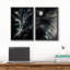 Art mural abstrait, ensemble de 2 reproductions d'art encadrées sur toile-118759532-118759530