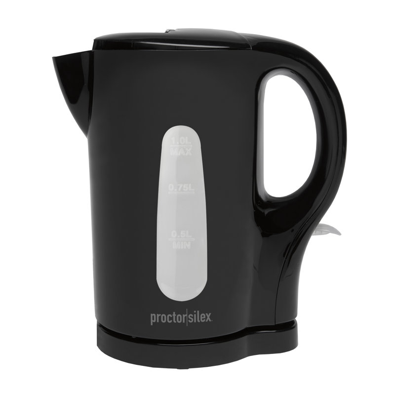 Proctor-Silex 1,7 pte Bouilloire électrique en plastique sans fil, Noir, 1,8 pinte