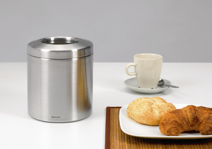 Matt Steel Table Bin with Metal Ring