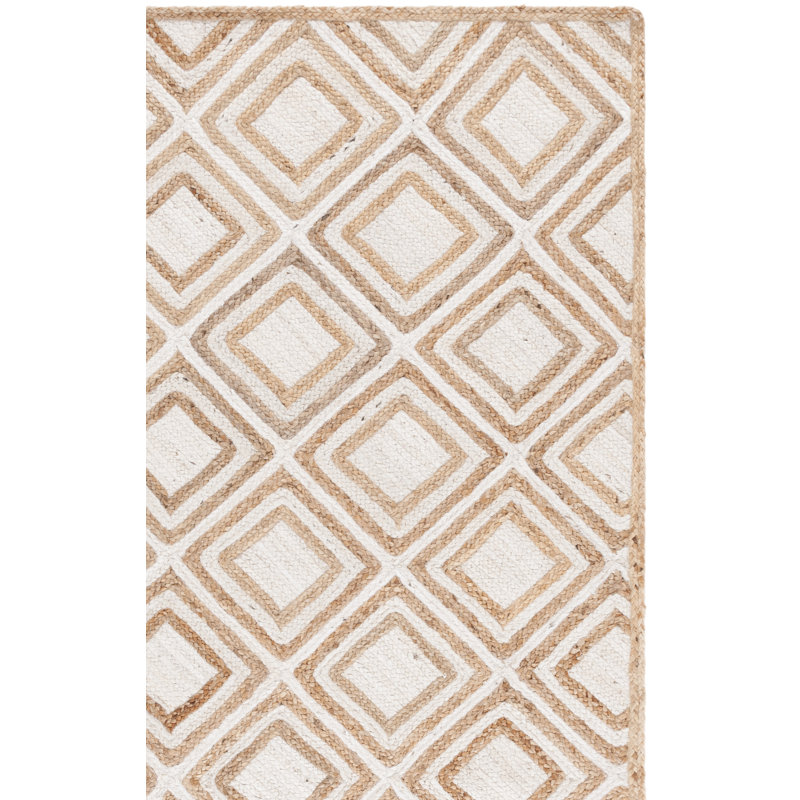 Arria Hand Woven Jute Geometric Rug, Rectangle 4' x 6'