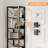 Narrow Bookshelf, 6-Tier Tall Skinny Bookcase, Rustic Industrial Metal Frame Corner Storage Display Shelf-852892384