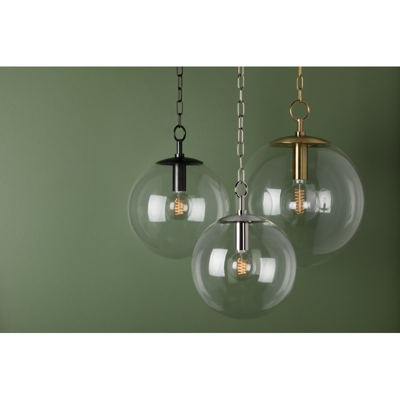 Juliana 1 Light Pendant, 20.25" H x 15.75" W x 15.75" D, G40, Aged Brass