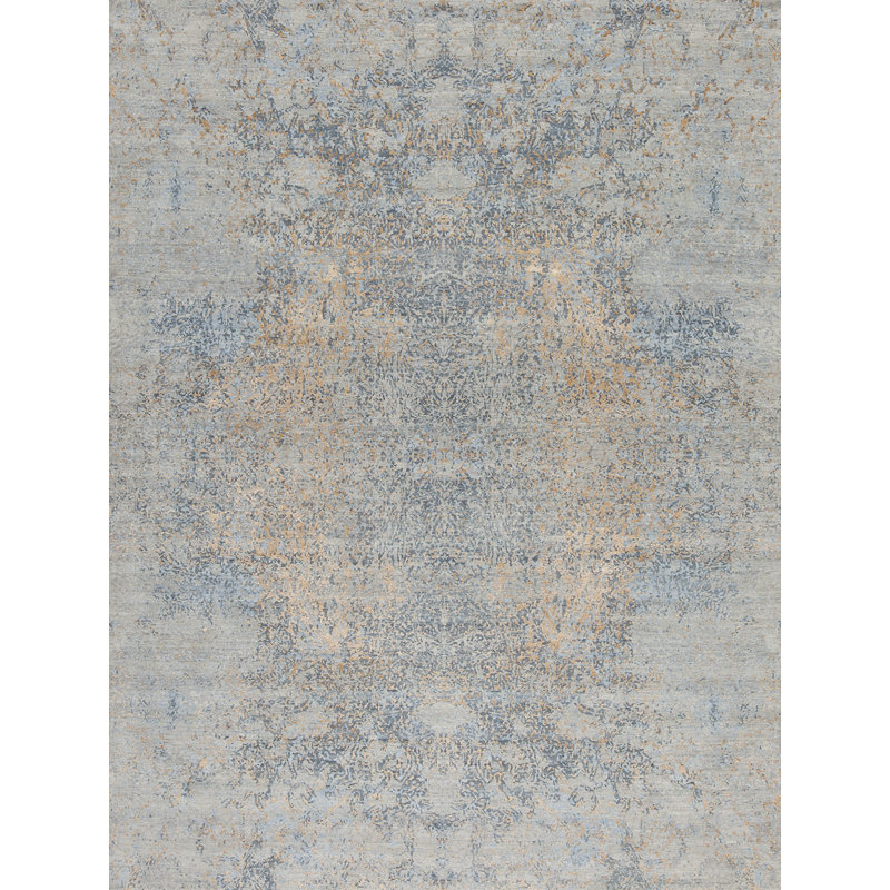 Pinnacle Hand Knotted Abstract Area Rug, Rectangle 9' x 12'