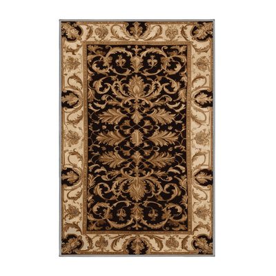 Machine Washable French Brown Area Rug