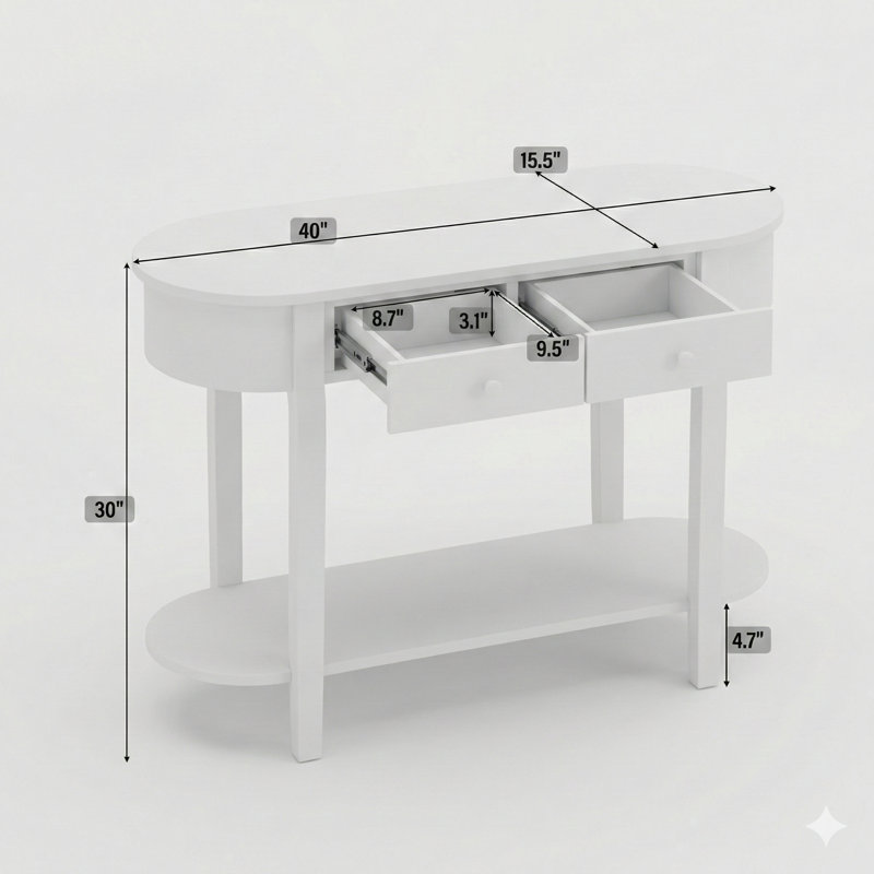 Red Barrel Studio Sophisticated Retro Console With Curved Silhouette ...
