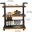 Industrial Bar Carts/Serving Carts/Kitchen Carts/Wine Rack Carts On Wheels With Storage - Industrial Rolling Carts - Wine Tea Liquor Shelves/Holder