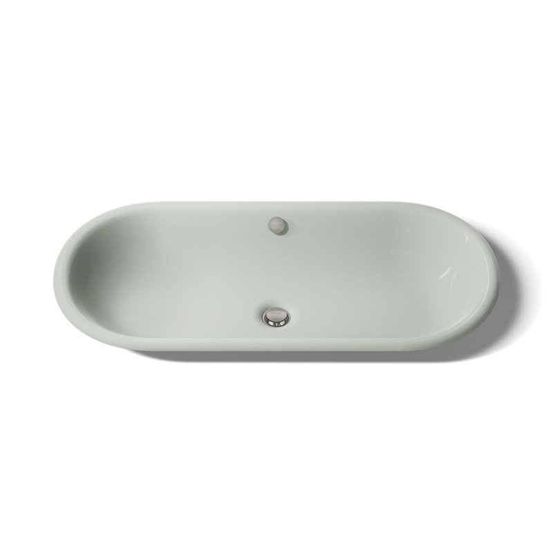 Lavabo de salle de bain ovale en métal avec trop-plein Iron Plains®, Sel de mer