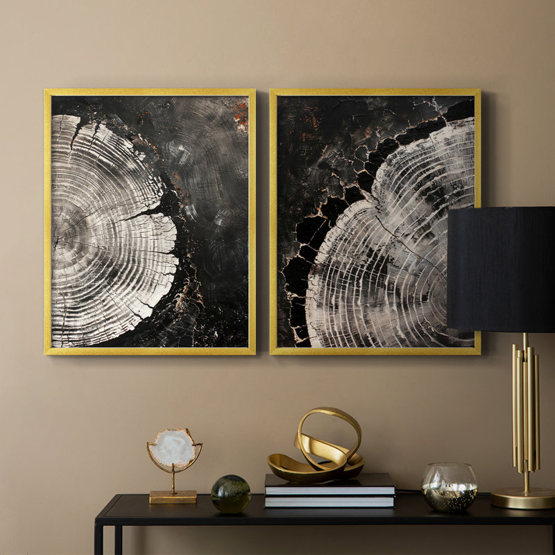 ABSTRACT Series CCII - Reproduction encadrée de qualité supérieure - prêt à être accroché - aucun clou requis - aucun clou requis