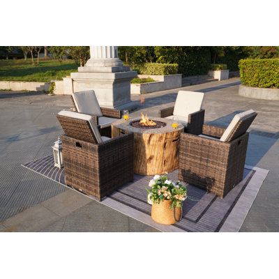 Ensemble de conversation pour 4 personnes avec coussins