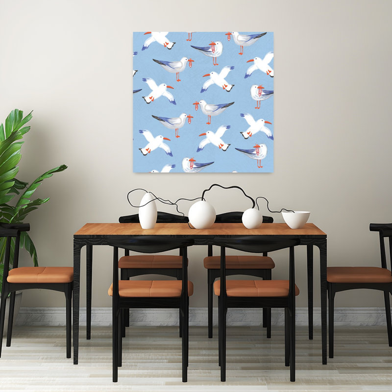 Motif d'oiseaux côtiers II, mouette, art côtier, H 32 po x l 32 po