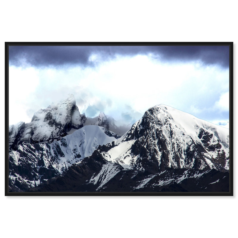 Les plus hautes montagnes, art mural rétro californien par Notoriart, H 11 po x l 16 po, Cadre noir