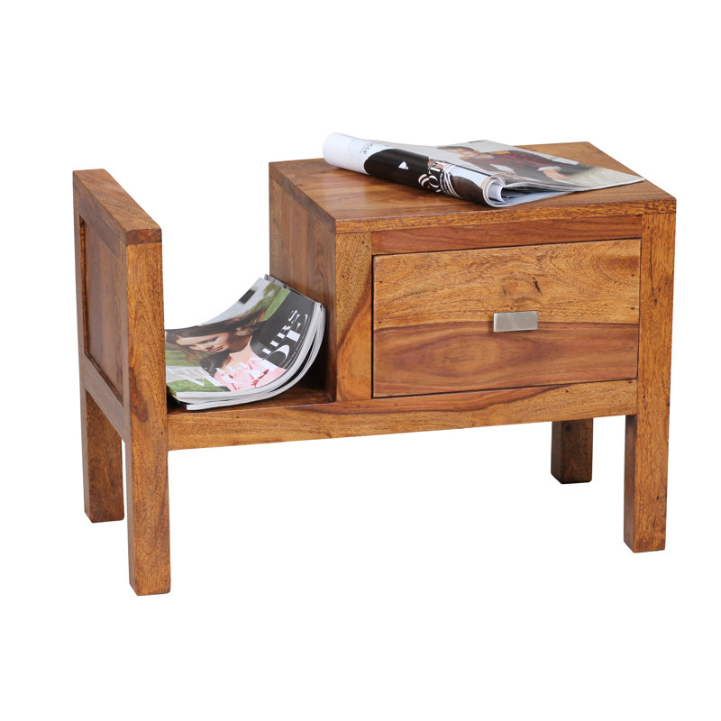 60cm W Solid Wood Bedside Table