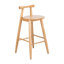 Tabouret de bar d'intérieur en bois d'hévéa Grove, finition naturelle, ensemble de 2