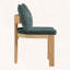 Chaise de salle à manger d'intérieur avec structure en bois d'hévéa et assise moelleuse verte, ensemble de 2-636020647