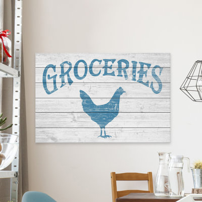 Enseigne rétro d’épicerie-art textuel sur bois sans cadre