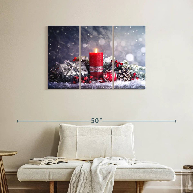 Décoration de l'Avent enneigé, H 24 po x l 38 po