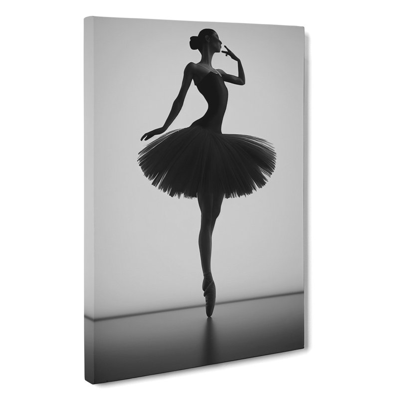 Monochrome Ballerina No.1 - Wrapped Canvas Print, 50cm H x 35cm W x 3cm D, Wrapped Canvas
