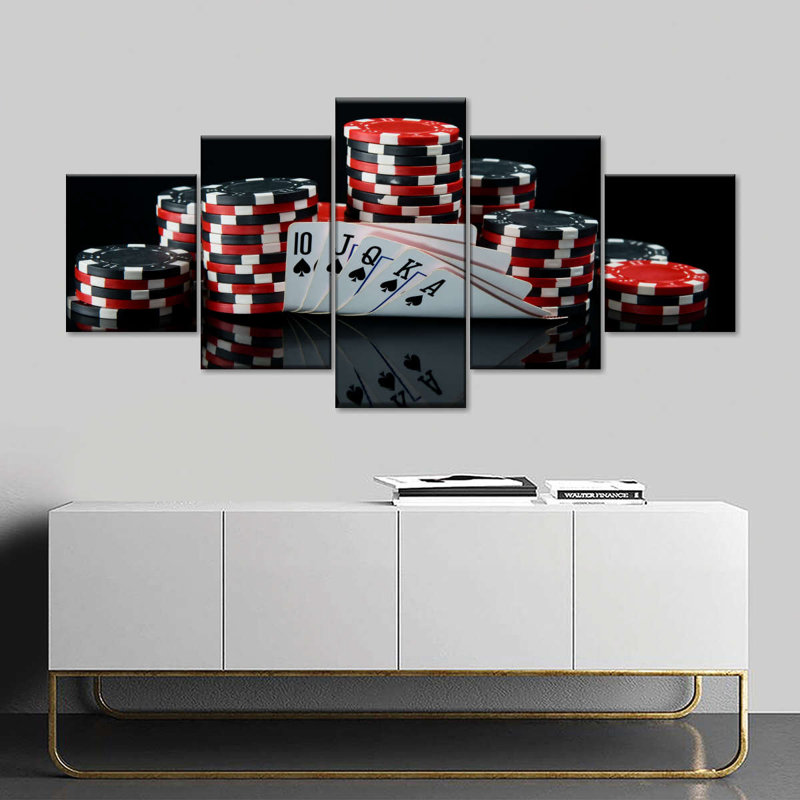 «Poker», reproduction d'art sur toile, H 55 po x l 24 po x P 1,25 po