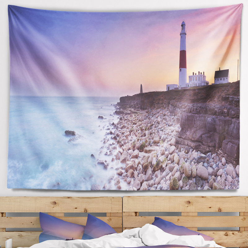 Tapisserie du phare de Seashore Portland Bill avec Dorset, H 32 po x l 39 po