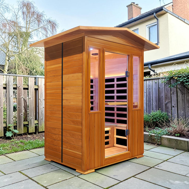 Outdoor 2 Person 9 Heaters Far Infrared Sauna Room With Bluetooth Music Player And 2 Ambient Lights丨indoor/Outdoor Dry Heat Sauna For Home & Gym – Made From Red Cedar And Canadian Hemlock