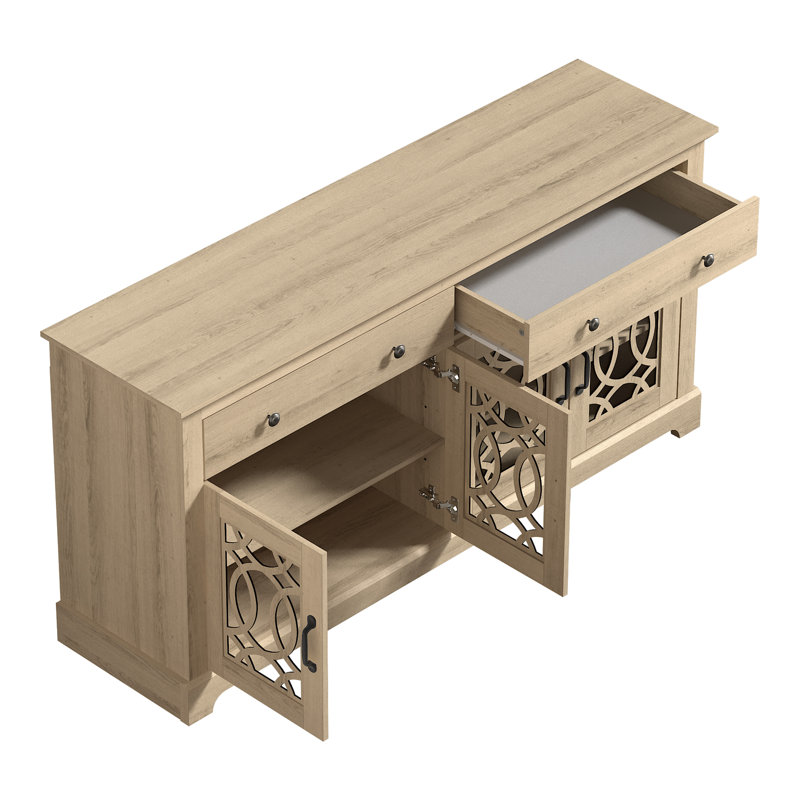Ensemble de 2 buffets de rangement Wragby, Chêne d'Oslo