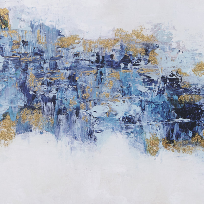 Blue Drift Abstract 5-Piece Framed Canvas Wall Art Set