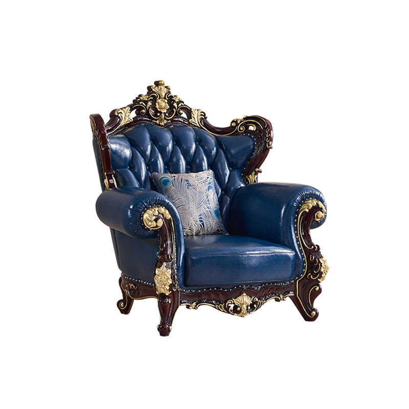Fauteuil 52,7 po en cuir véritable capitonné