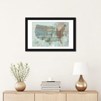 « rétro carte des états-unis », impression sur toile