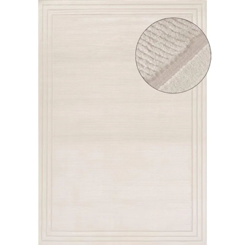 Carmel Modern Bordered Cream Area Rug, Rectangle 160 x 230 cm
