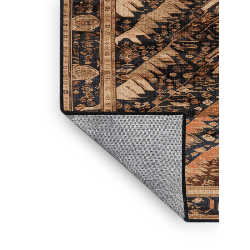 Tapis brun lavable à la machine, Carré 8 pi