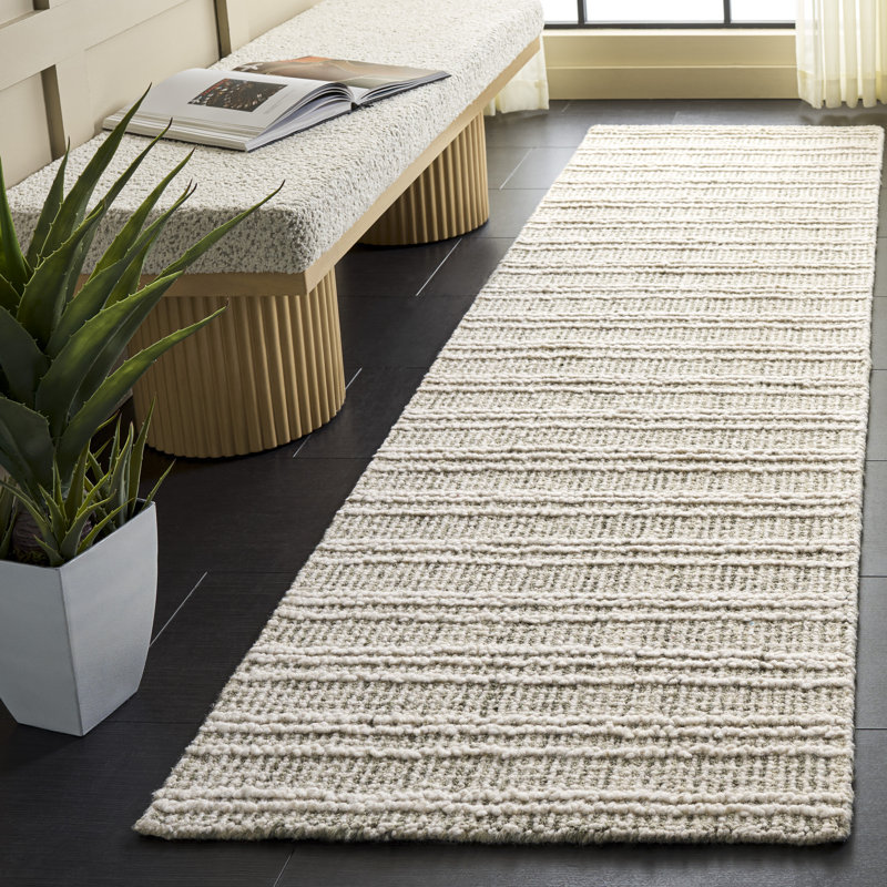 Metro 810 touffeté à la main 80% laine; Tapis rayé 20% coton, 2'-3" X 8'-0" Runner