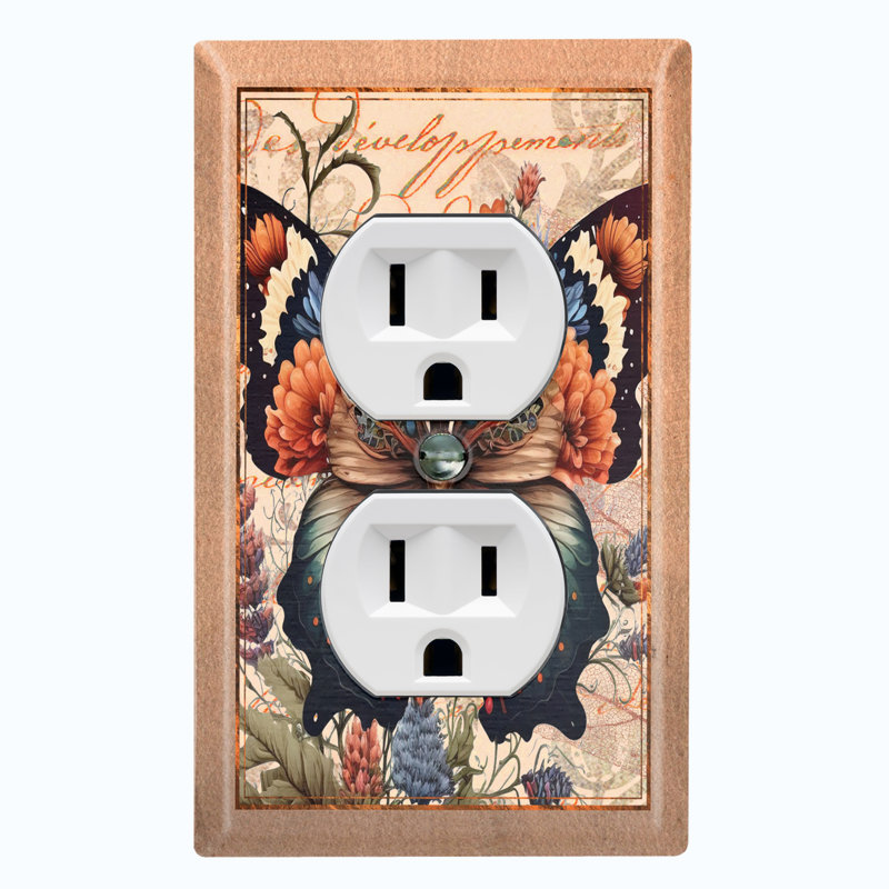 Copper Rust Patina Teal Print 1 - Gang Duplex Outlet Standard Wall Plate