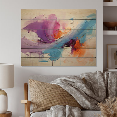 Coups de peinture abstraits sur bois