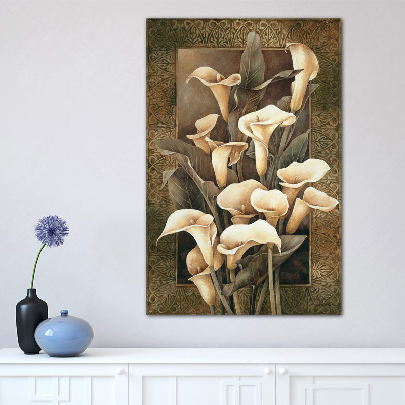 Golden Calla Lilies by Linda Thompson - Wrapped Canvas Print, 66.04 cm H x 45.72 cm W x 3.175 cm D