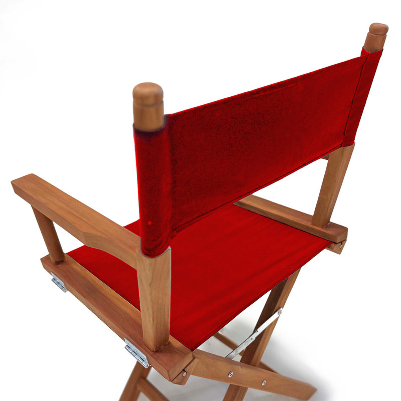 Russell Red Teak Director Chair with Fabric Sling Seat