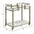 Neilo Clear Glass, Faux Marble Top & Wire Brass Finish Serving Cart