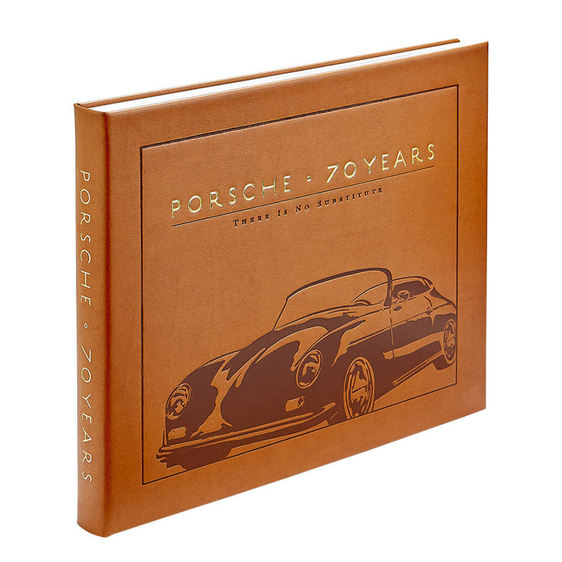 Graphic Image Porsche 70 Years: There Is No Substitute Coffee Table Book, Leather, Tan