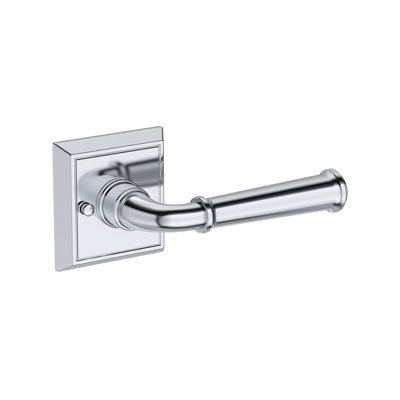 Dunsmoor Privacy Lever with Chamfered Square Rose in Polished Chrome