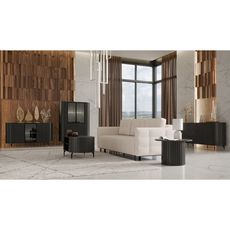 Coffee Table with Storage, Black