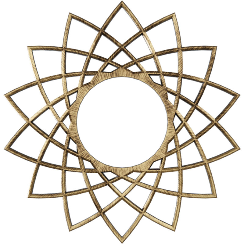 Médaillon de plafond 18 po x 18 pi x P 7/8 po x P 1/2 po Eleanor, H 18 po x l 18 po x P 0,5 po, Laiton antique